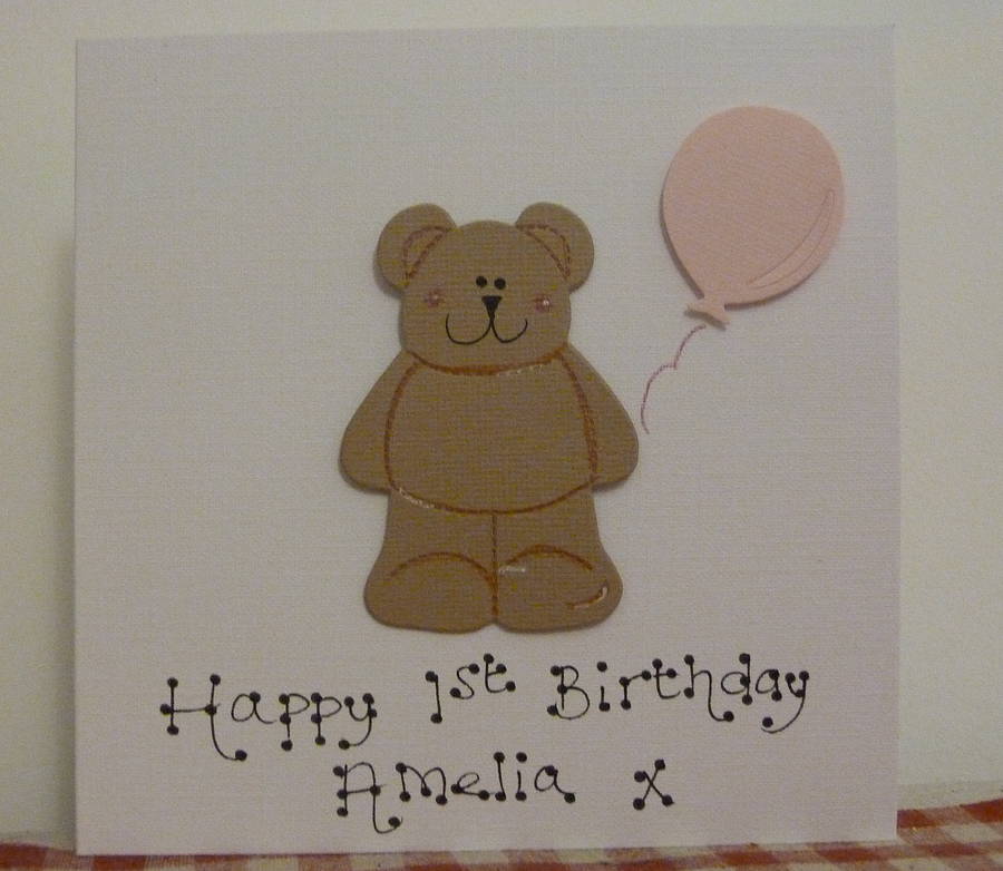 Personalised First Birthday Teddy Card, 1 of 4