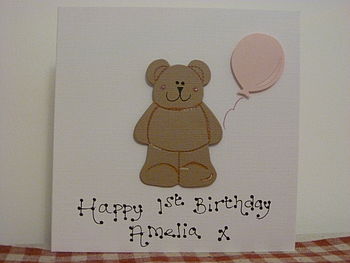 Personalised First Birthday Teddy Card, 4 of 4