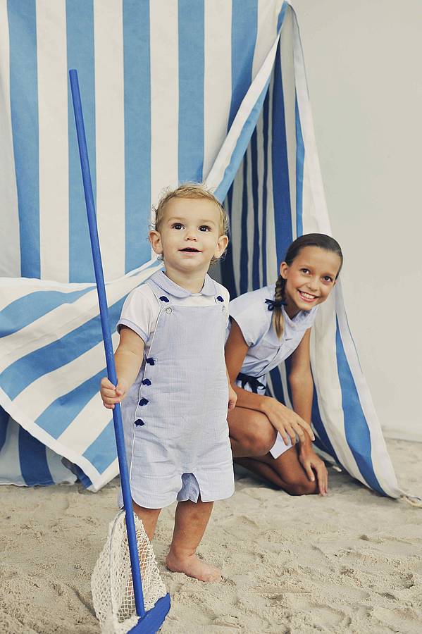 French Design Baby Boy Preppy Overalls By Chateau de Sable