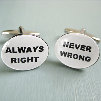 'Always Right, Never Wrong' Cufflinks, 3 of 4