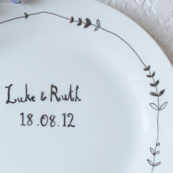 Personalised Hand Illustrated Wedding Plate, 5 of 11