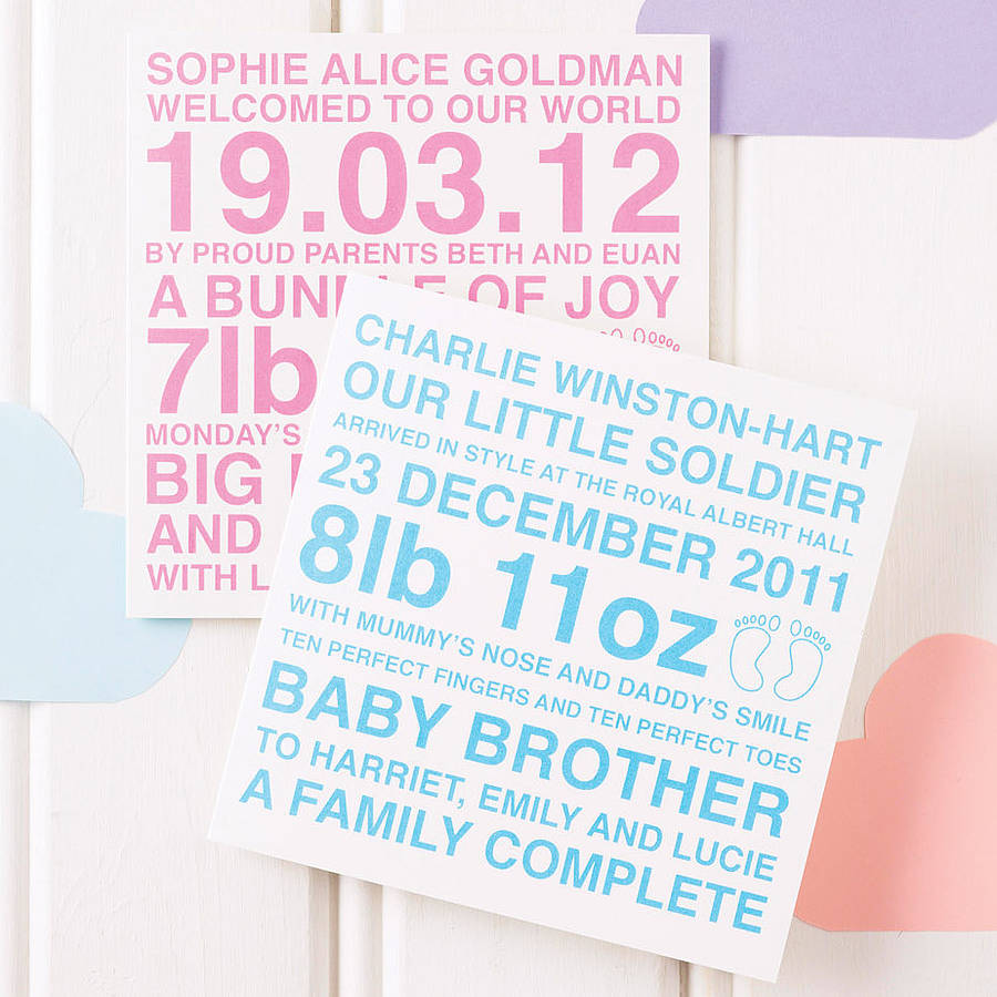 Personalised New Baby Boy & Girl Card, 1 of 8