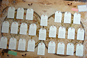 Vintage Style Word Map Wedding Table Plan, 2 of 7