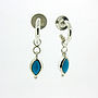 Silver And Turquoise Mini Hoop Earrings, thumbnail 2 of 4