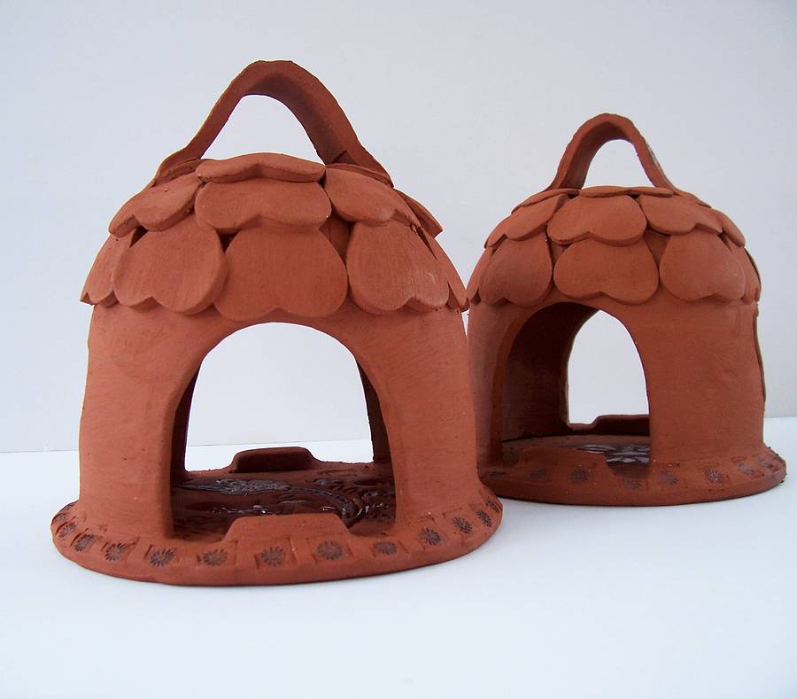 Handmade Terracotta Bird Feeder By Little Brick House Ceramics