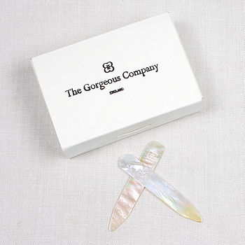 Mother Of Pearl 'Gorgeous' Collar Stiffeners, 3 of 4