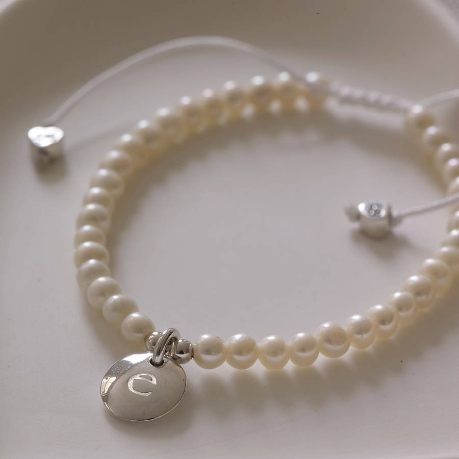 Personalised Pearl Bridesmaid Bracelet By Lily Belle