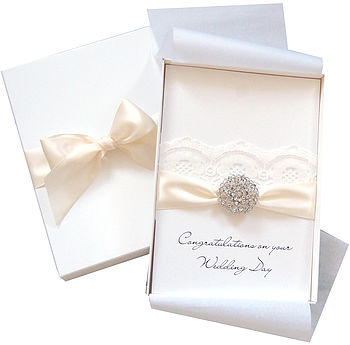 Opulence Diamante Personalised Wedding Card, 2 of 5