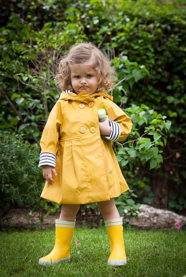 Girl's Yellow Raincoat By AliOli Kids