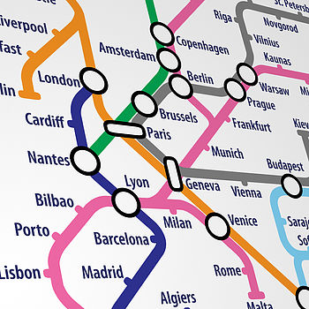 Subway Tube Metro World Map Art Print, 3 of 3