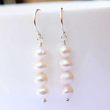 Stacked Freshwater Pearl Earrings, 9 of 10