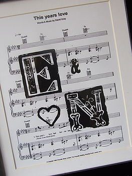 Personalised Sheet Music Initials Print, 4 of 6