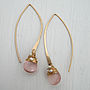 Rose Quartz Woven Pearl Earrings, thumbnail 1 of 5