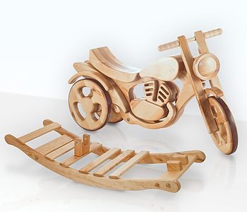All Terrain Wooden Rocking And Ride On Bike, 7 of 7