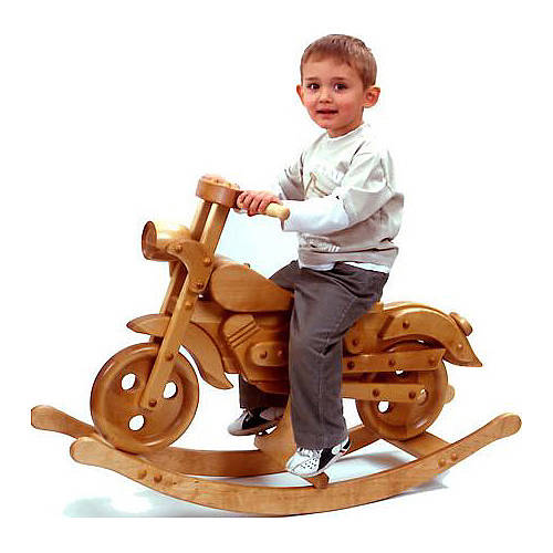 wooden motorbike rocking horse