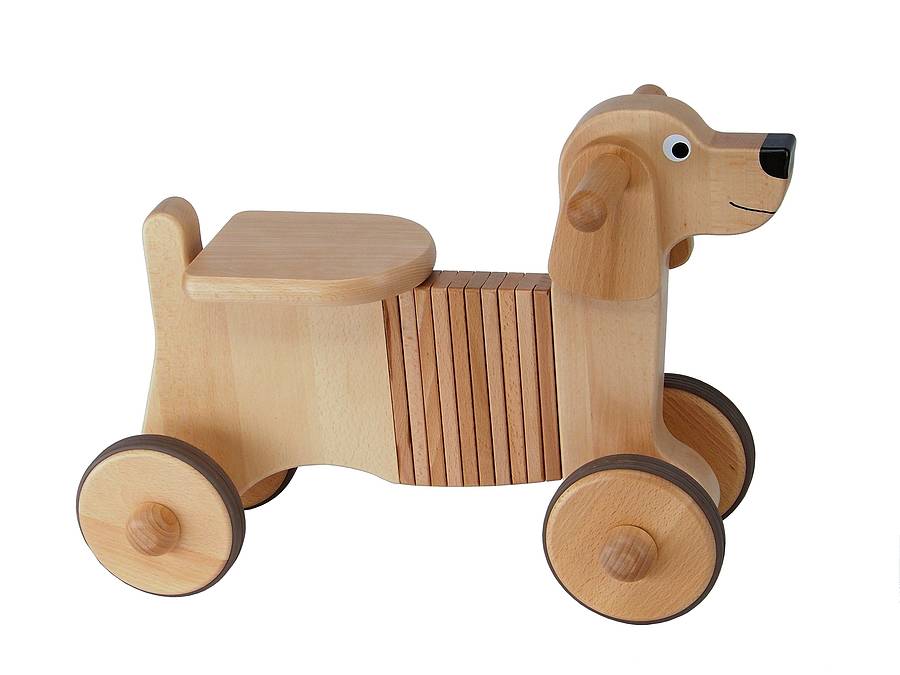 wooden rocking and ride on dog toy by hibba toys of leeds 