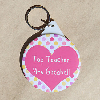Personalised 'Top Teacher' Keyring Or Magnet, 2 of 3