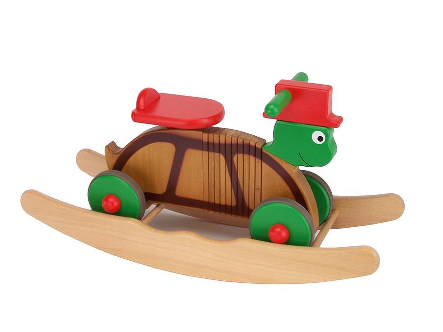 Wooden Rocking And Ride On Turtle Toy, 1 of 4