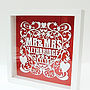 Love And Marriage Hand Cut Paper Artwork, thumbnail 1 of 2