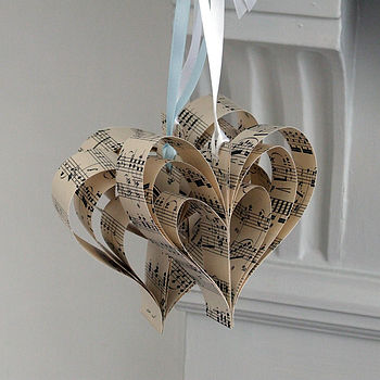 Handmade Sheet Music Heart Decoration, 3 of 10