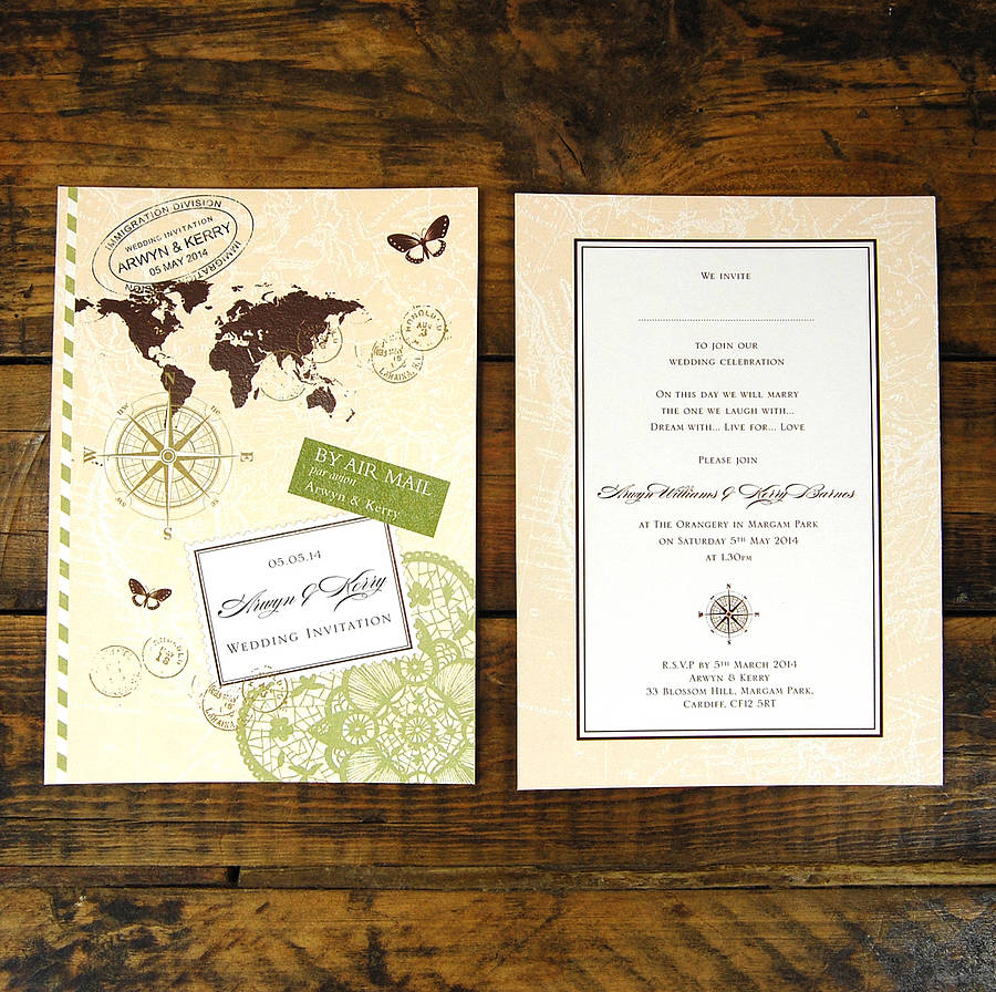 wedding travel invitations