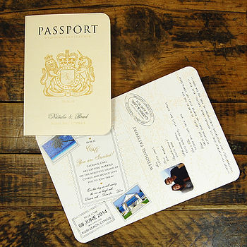 Passport To Love Travel Card Style Wedding Invitation, 3 of 5