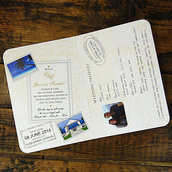 Passport To Love Travel Card Style Wedding Invitation, 4 of 5