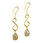 Gold Plate And Grey Chalcedony Earrings, thumbnail 1 of 2