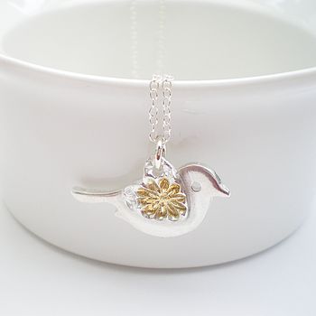 Floral Love Bird Necklace, 3 of 5