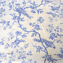 Blue Bird On White Linen Fabric, thumbnail 1 of 10