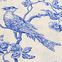 Blue Bird On White Linen Fabric, thumbnail 2 of 10