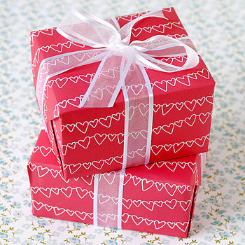 Valentines Love Hearts Wrapping Paper Set, 2 of 2