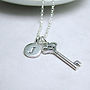 Personalised Silver Key And Heart Necklace, thumbnail 3 of 4