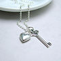 Personalised Silver Key And Heart Necklace, thumbnail 4 of 4