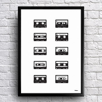 Personalised Retro Mix Tape Cassettes Print, 4 of 5