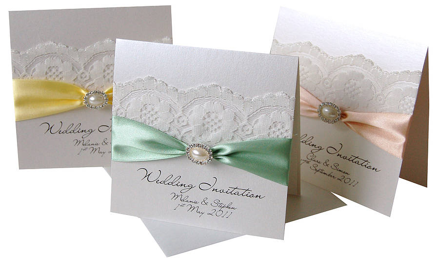 Lace And Pearl Wedding Invitations 5