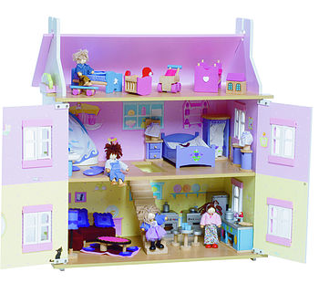 Lavender Dolls House With Furniture, 2 of 2