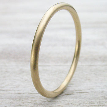 Slim 18ct Gold Wedding Ring With Matte Finish By Lilia Nash Jewellery ...