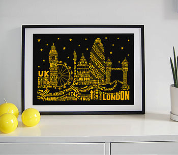 London Skyline Typography Print, 3 of 10
