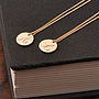 Double Sided Solid Gold Disc Initial Necklace, thumbnail 6 of 11