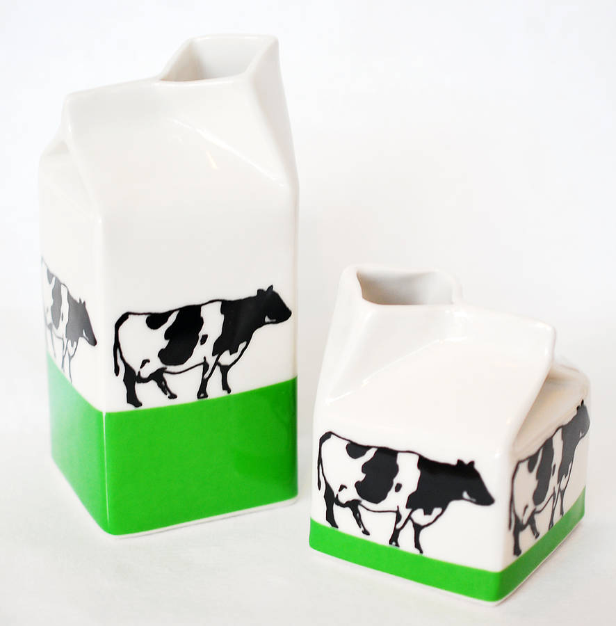 cows on grass milk jug by hanne rysgaard ceramics