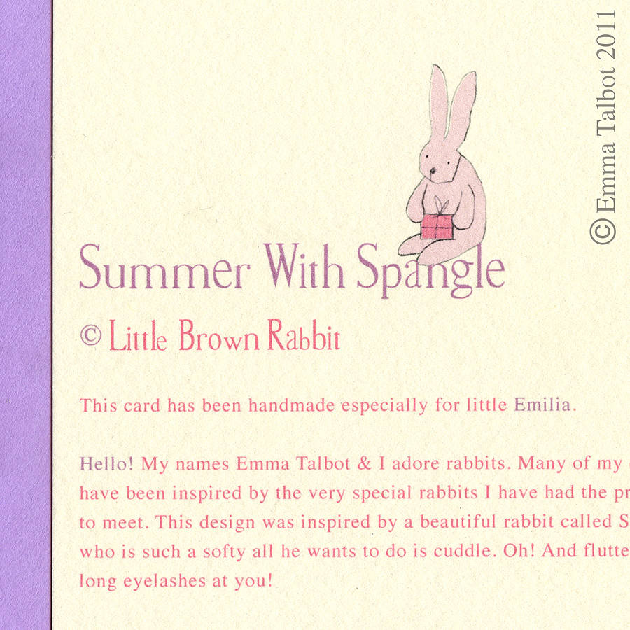 Personalised First Birthday Bunny Card By The Little Cloth Rabbit ...
