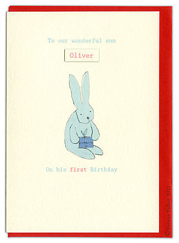 Personalised First Birthday Bunny Card, 7 of 10