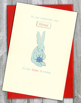 Personalised First Birthday Bunny Card, 4 of 10