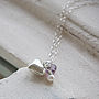 Silver Heart And Amethyst Necklace, thumbnail 2 of 4