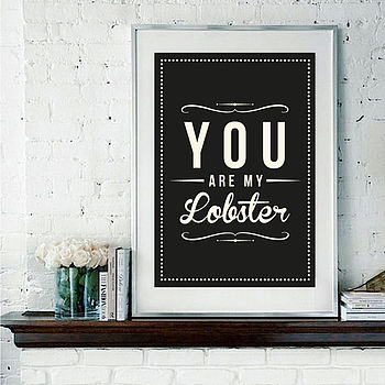 'You Are My Lobster' Retro Love Art Print, 2 of 5