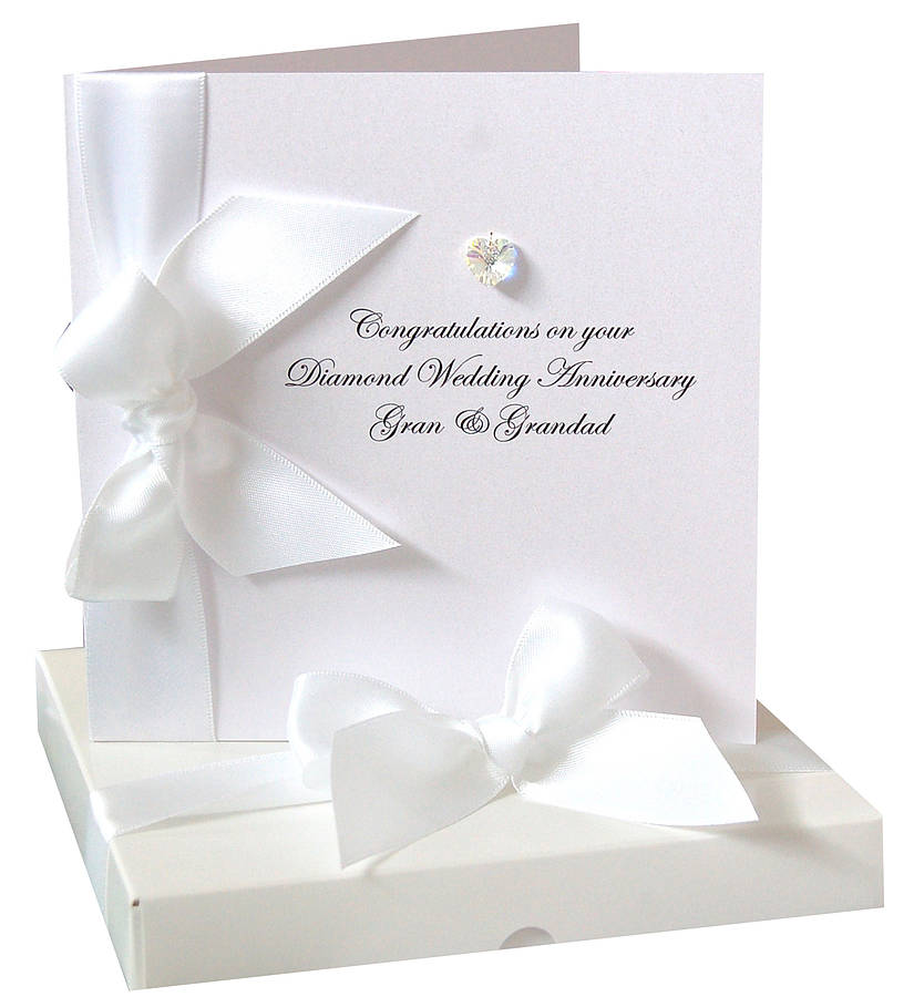 bedazzled anniversary  card  made with swarovski crystals by 