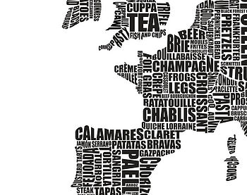 Europe Gastronomy Map Print, 4 of 5