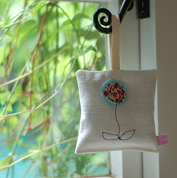 Embroidered Linen Lavender Bag, 3 of 5