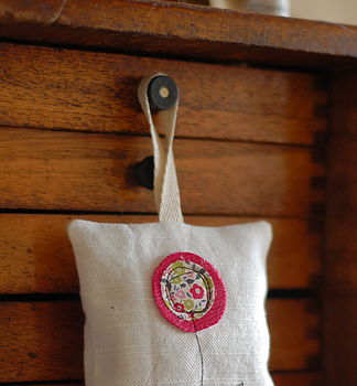 Embroidered Linen Lavender Bag, 4 of 5